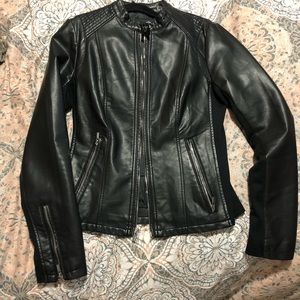 EXPRESS FAUX LEATHER PEPLUM JACKET